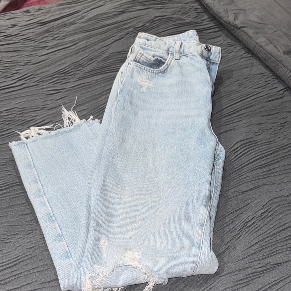 Zara Light Blue Straight Leg Jeans